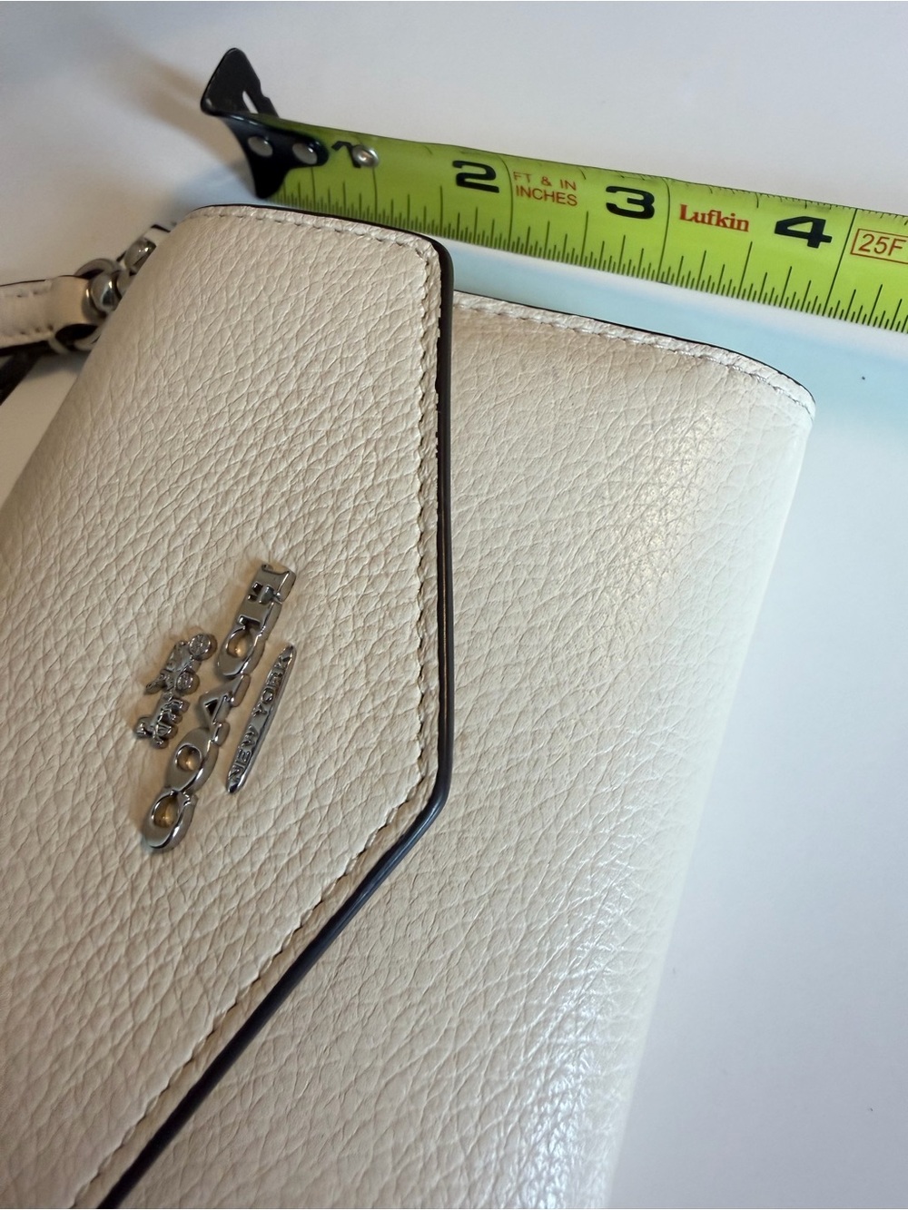 Coach CJ170 Mini Envelope Wallet on Chain Chalk Crossbody NWT - Picture 8 of 14